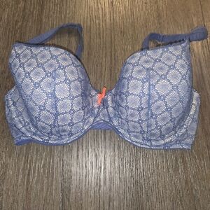 Victoris Secret Sz. 32DDD Blue Lace With Pink Bow